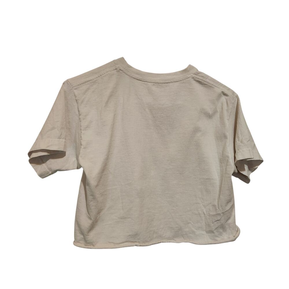 J. Galt White Cotton Short Sleeve Brandy Japan Graphic Tee Crop Top One Size - Picture 2 of 5